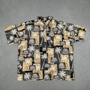 Hilo Hattie Shirt‎ Mens Large Popover Hawaiian Button Down Casual Preppy Logo